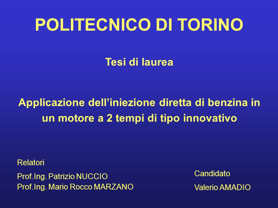 POLITECNICO DI TORINO Tesi Di Laurea Ppt Scaricare